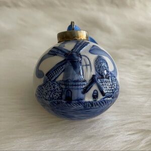 Holland Windmill House Christmas Ornament Delft